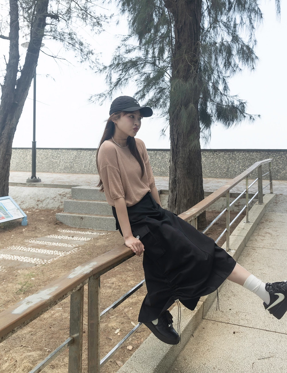 抽繩造型工裝裙