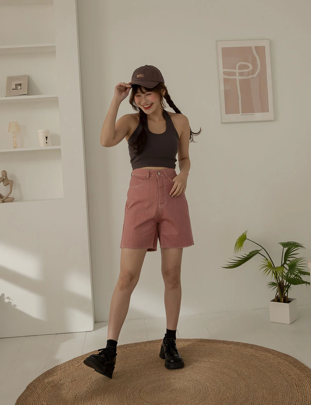 抽鬚牛仔五分褲