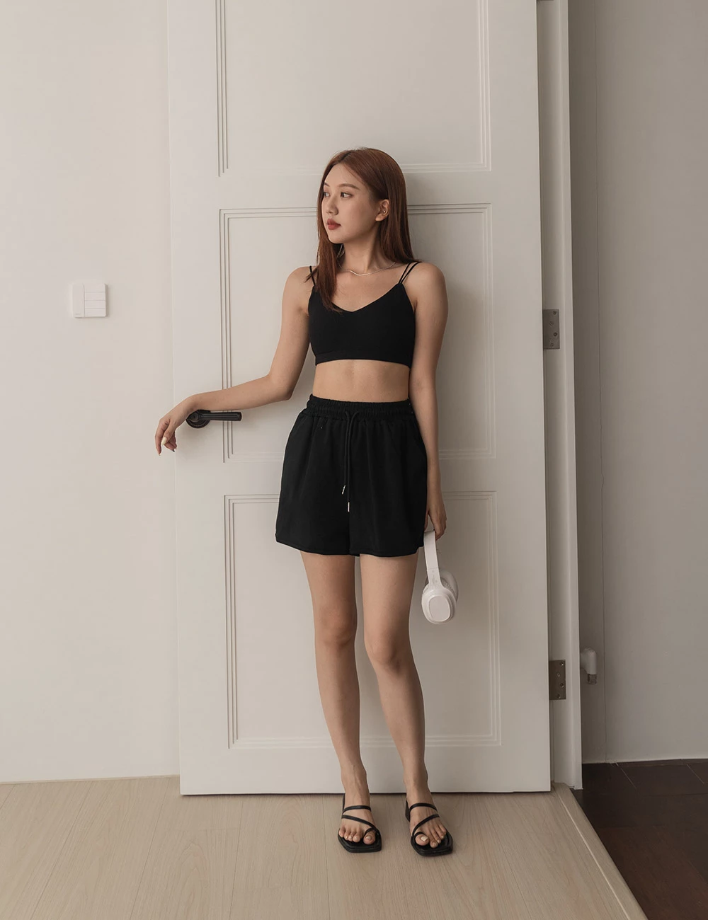 大U背雙細肩胸墊背心