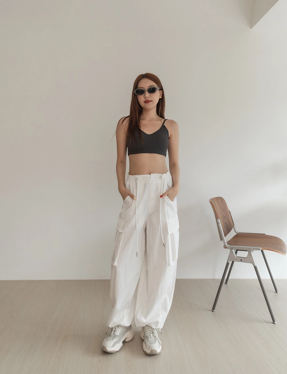 大U背雙細肩胸墊背心