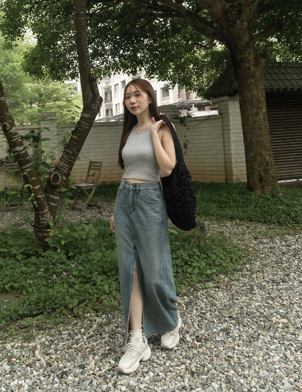 SPmade-前開衩牛仔裙