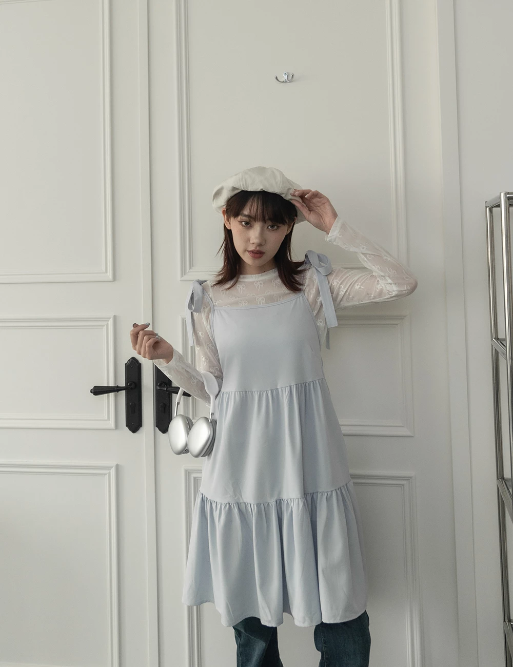 細肩蛋糕短洋裝