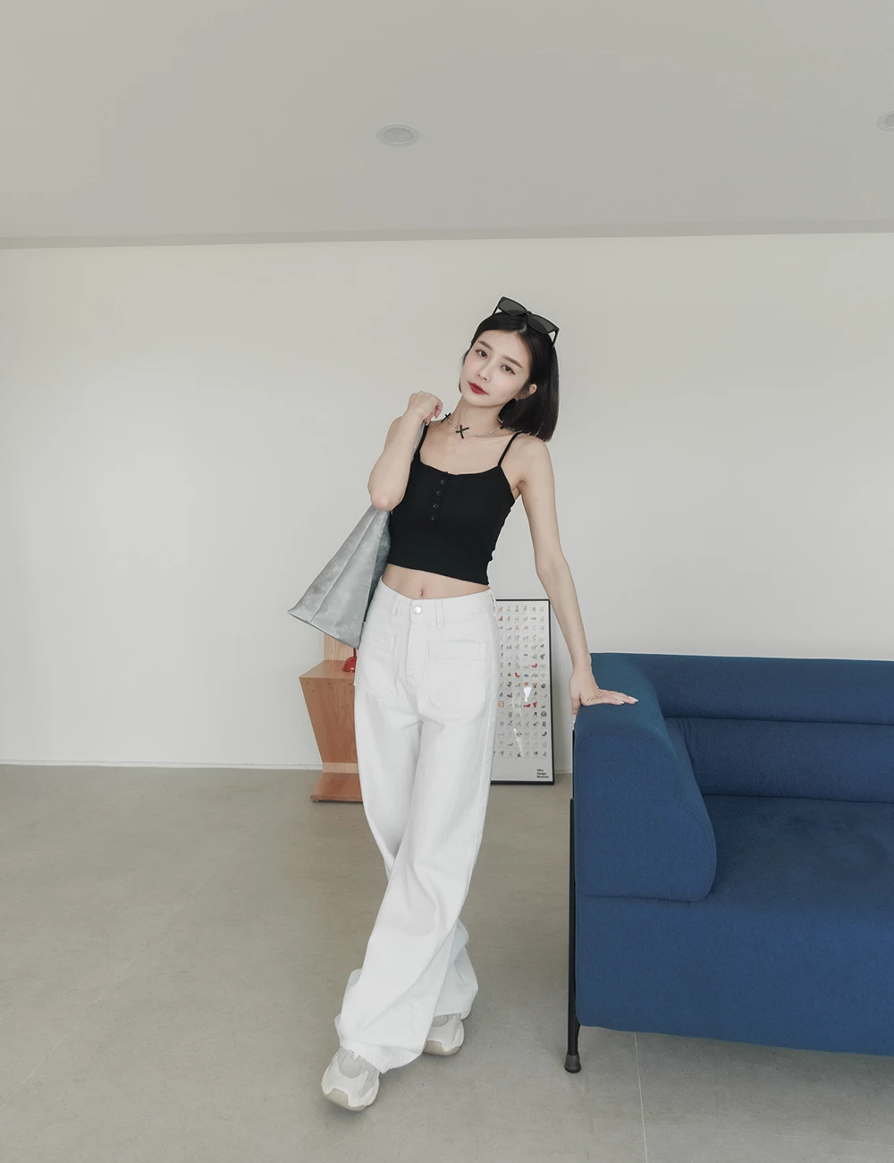 一字挖背排扣胸墊背心