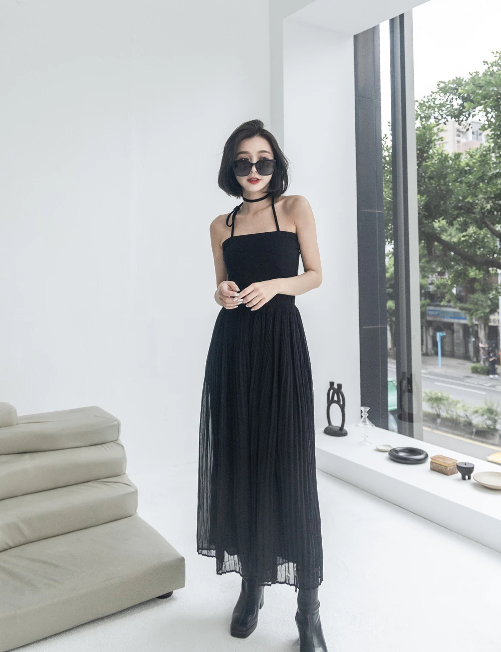 綁帶造型平口胸墊背心