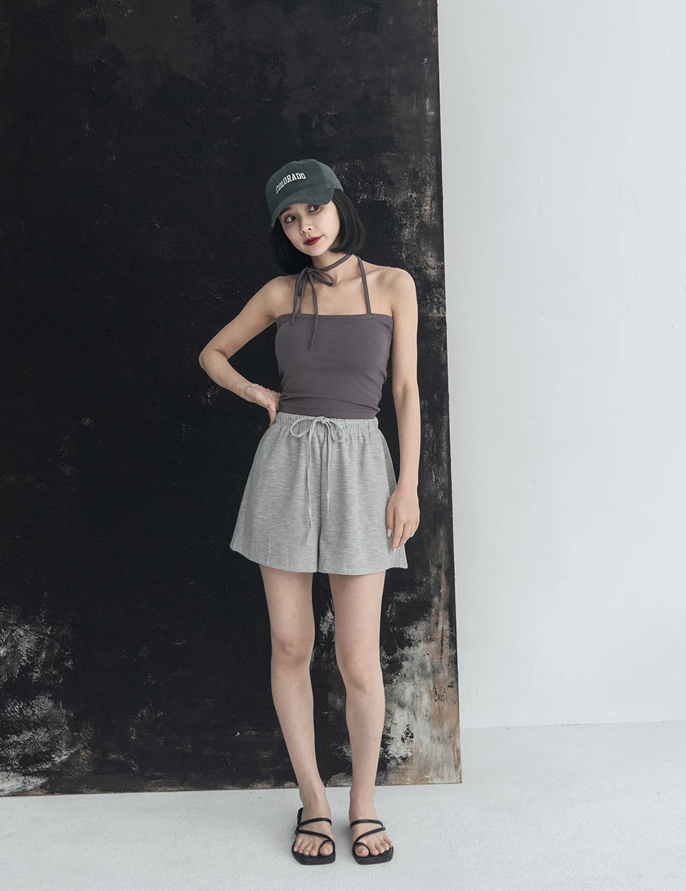 綁帶造型平口胸墊背心