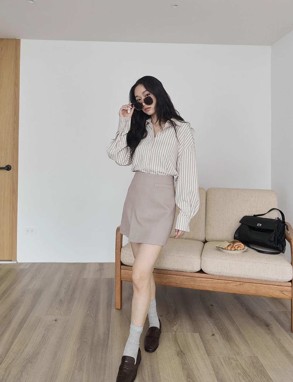 假口袋西裝短褲裙