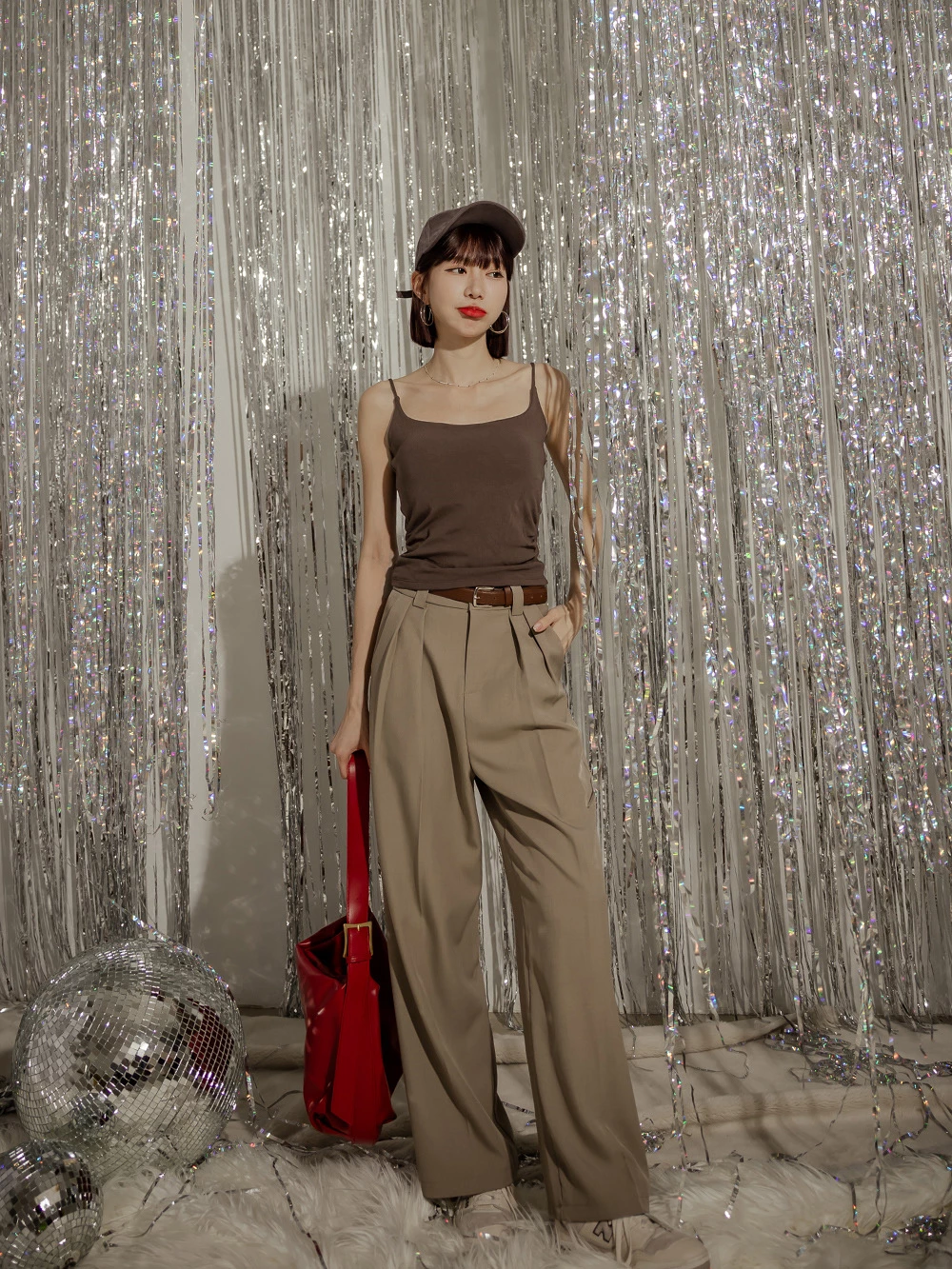 內磨毛方領胸墊背心