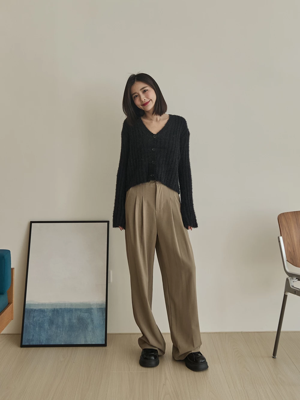 後鬆緊西裝寬褲