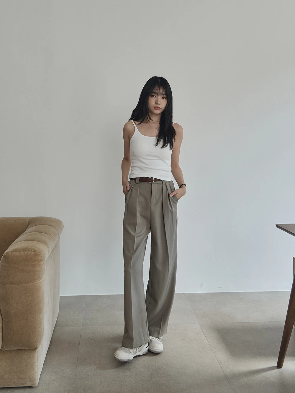 內磨毛細肩胸墊背心