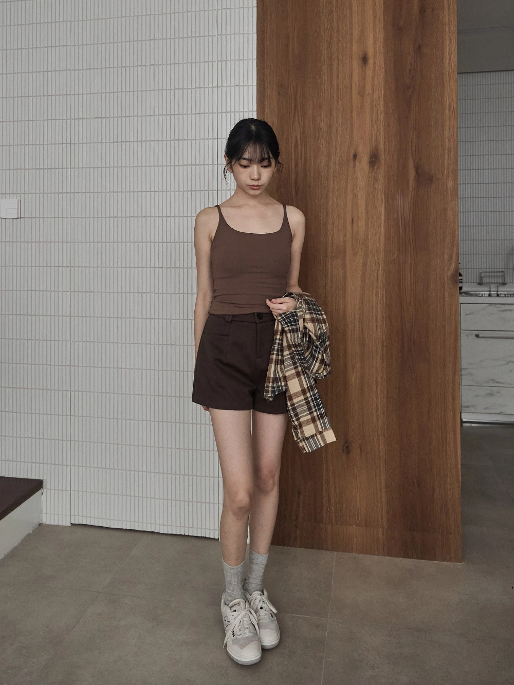 內磨毛細肩胸墊背心