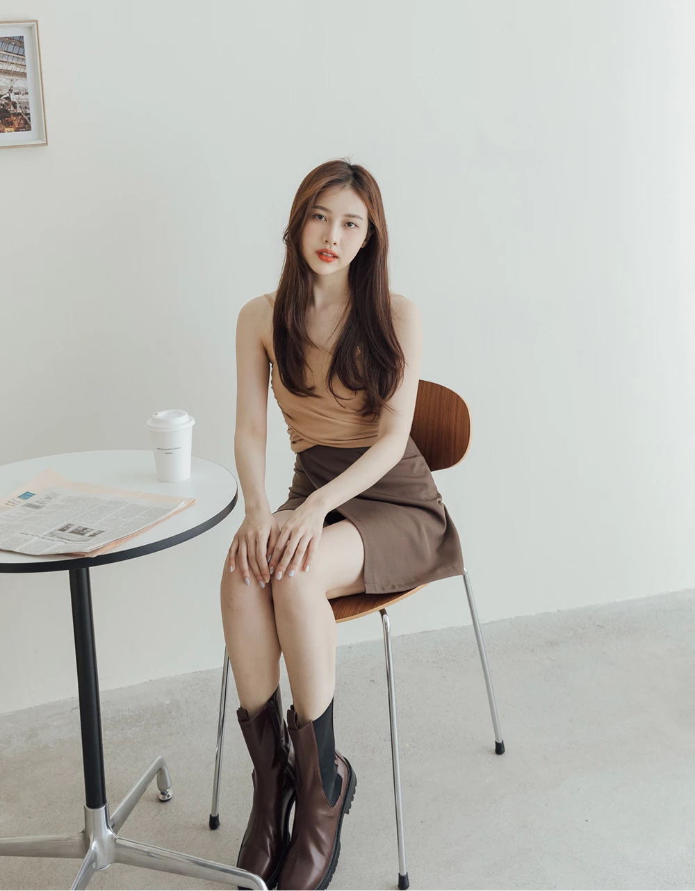 正韓-厚底切爾西中筒靴