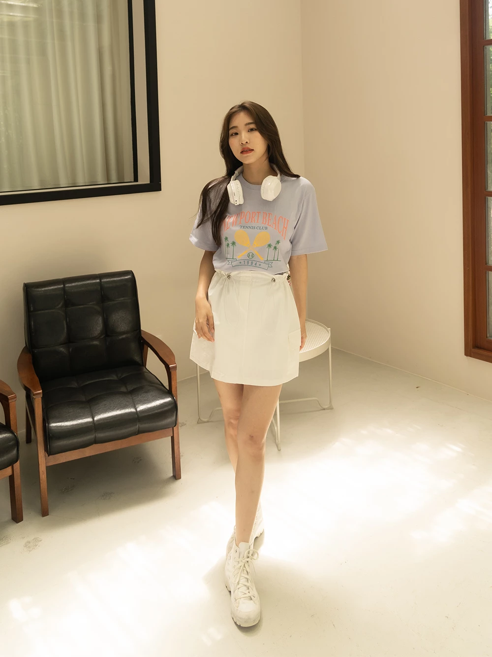 抽繩工裝短褲裙