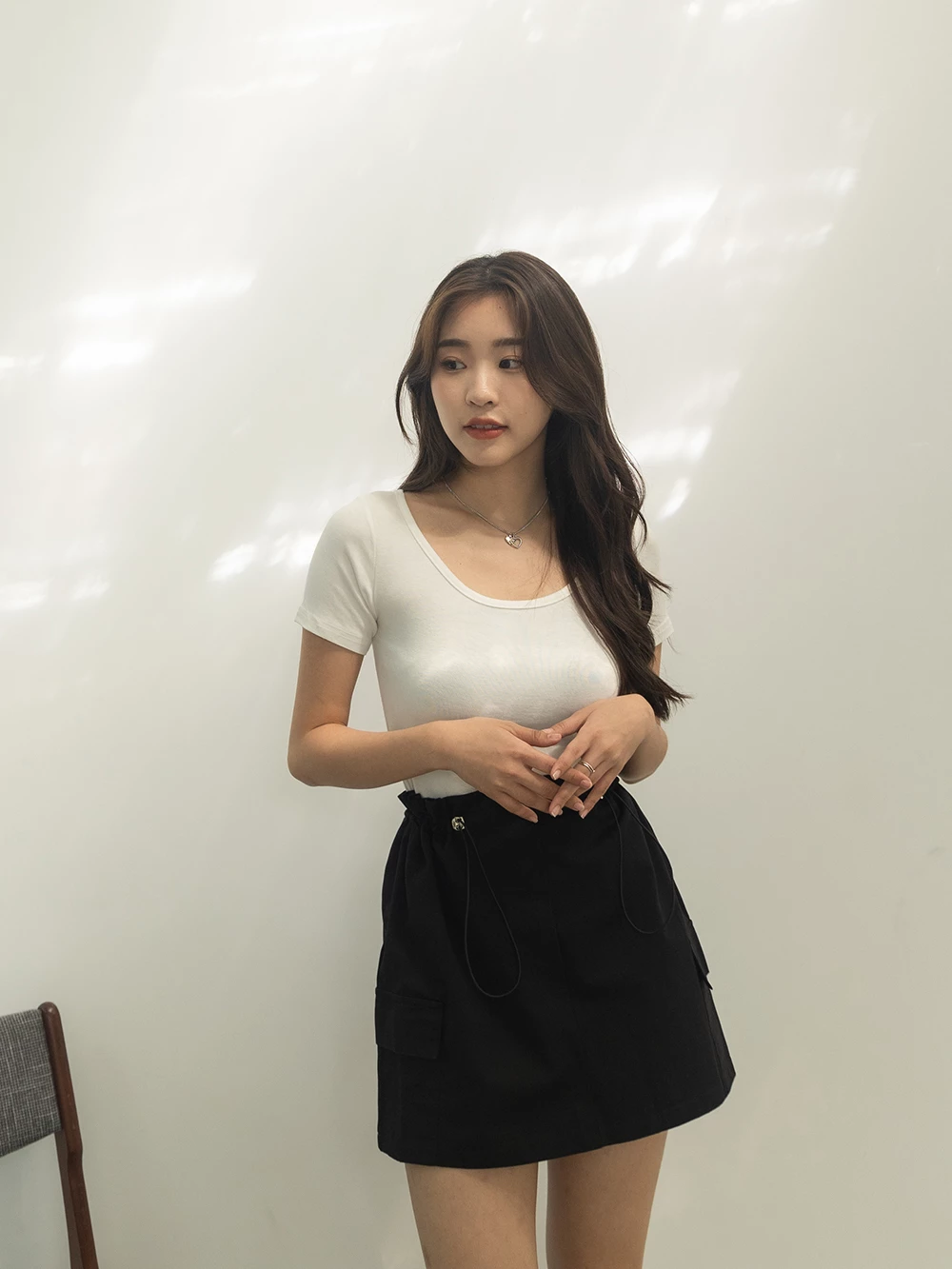 抽繩工裝短褲裙